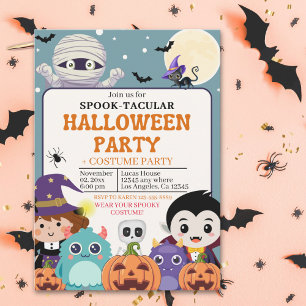 Invitación Cute Spooktacular Halloween Costume Party Kids