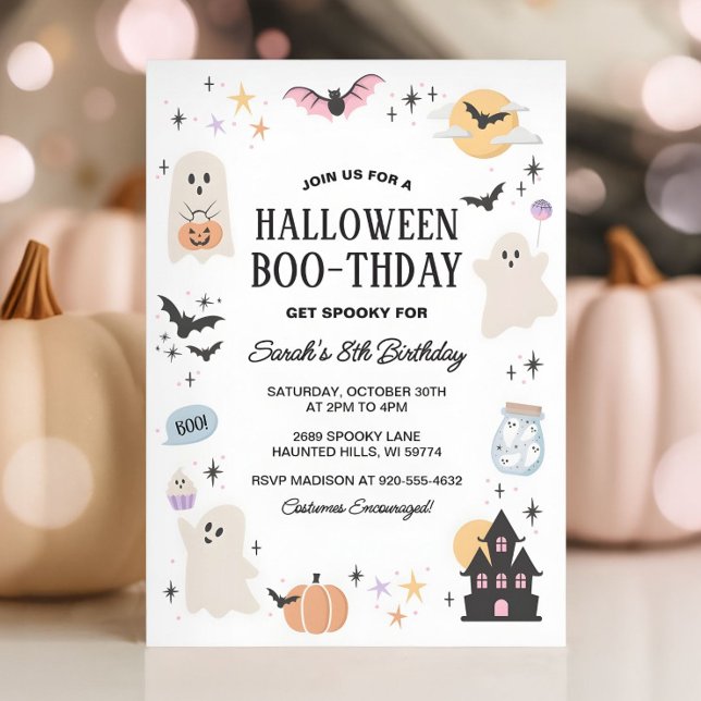 Invitación Cute Spooktacular Halloween Cumpleaños Pastel (Subido por el creador)