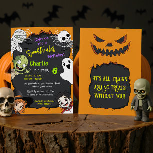 Invitación Cute Spooktacular Halloween Monster Fiesta de cump