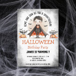 Invitación Cute Spooktacular Kids Halloween Boy Cumpleaños<br><div class="desc">Cute espeluznante Spooktacular Halloween Vampire Dracula Boy Invitación de cumpleaños con murciélagos y calabazas</div>