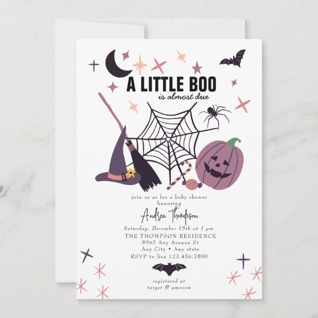 Invitación Cute Spooky | Baby Shower de Halloween (Anverso)
