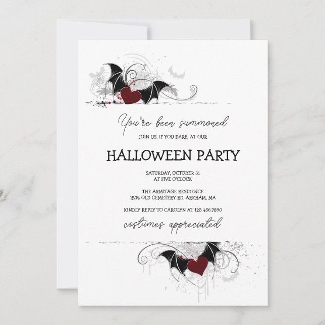 Invitación Cute Spooky Calligraphy Halloween Party (Anverso)