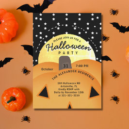 Invitación Cute Spooky Jack O Lantern Halloween Party