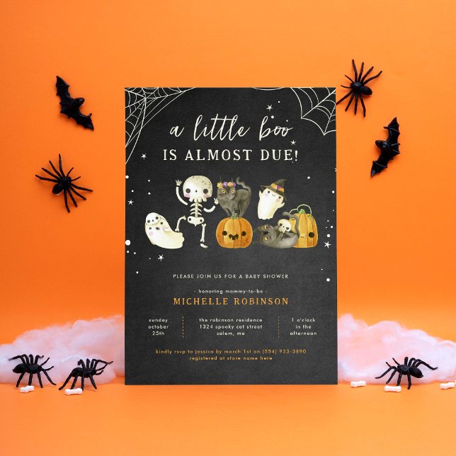 Invitación Cute Spooky Un Pequeño Boo Halloween Baby Shower (Subido por el creador)