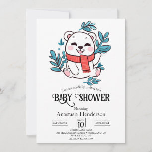 Invitación Cute Sprinkle Polar Bear Digital Baby Shower