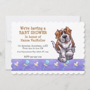 Invitación Cute St. Bernard Baby Shower