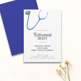 Invitación Cute Stethoscope Doctor Nurse Retirement