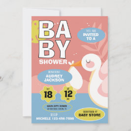 Invitación Cute Stork Baby Shower
