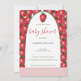 Invitación Cute Strawberries Watercolor Pintado a mano