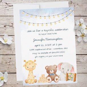 Invitación Cute Stuffed Toy Baby Shower