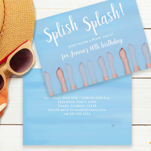 Invitación Cute Summer Beach Lake Ocean Girly Fiesta