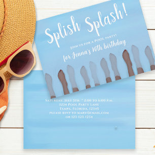 Invitación Cute Summer Beach Lake Ocean Girly Fiesta