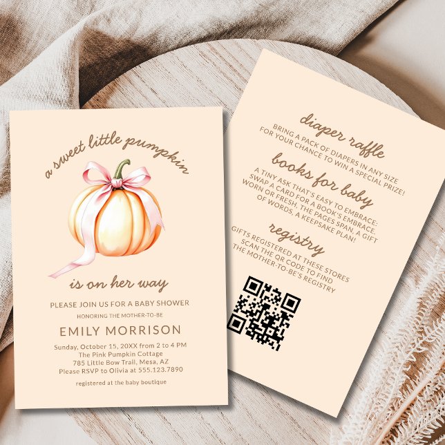 Invitación Cute Sweet Little Pumpkin All in One Baby Shower (Subido por el creador)