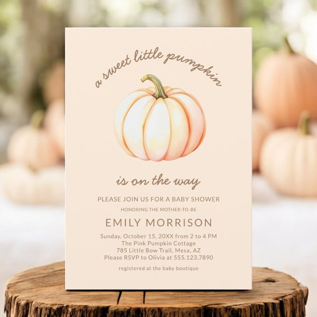 Invitación Cute Sweet Little Pumpkin Autumn Baby Shower (Subido por el creador)