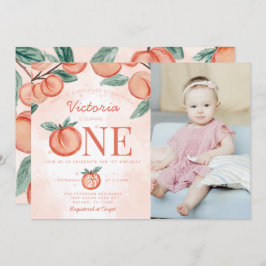 Invitación Cute Sweet Peach girando UN Fiesta de cumpleaños