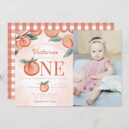 Invitación Cute Sweet Peach girando UN Fiesta de cumpleaños