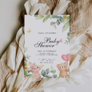 Invitación Cute Teddy Bear Baby Shower