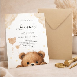 Invitación Cute Teddy Bear Baby Shower Invitation