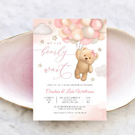 Invitación Cute Teddy Bear Baby Shower Invitation