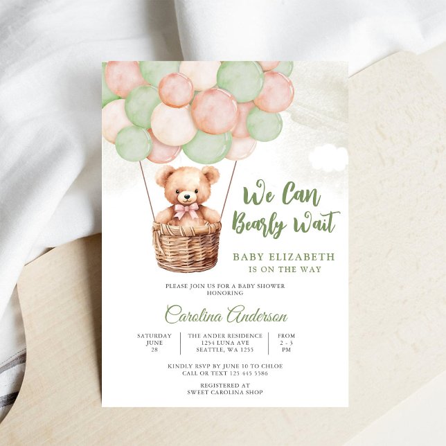 Invitación Cute Teddy Bear Baby Shower Invitation (Subido por el creador)