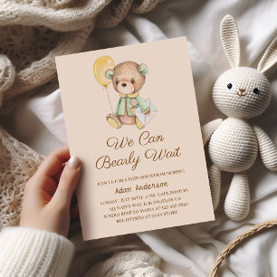 Invitación Cute Teddy Bear Baby Shower - Podemos Esperar Bear