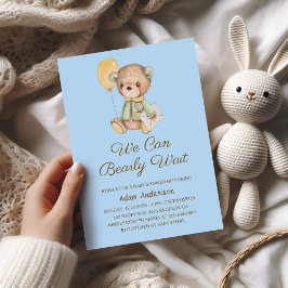 Invitación Cute Teddy Bear Baby Shower - Podemos Esperar Bear