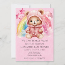 Cute Teddy Bear Rainbow Chica Baby Shower
