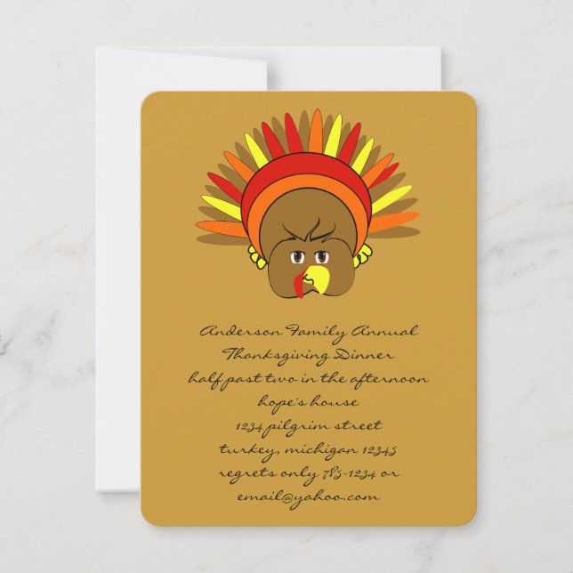 Invitación Cute Thanksgiving Invitation (Anverso)
