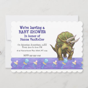 Invitación Cute Triceratops Baby Shower