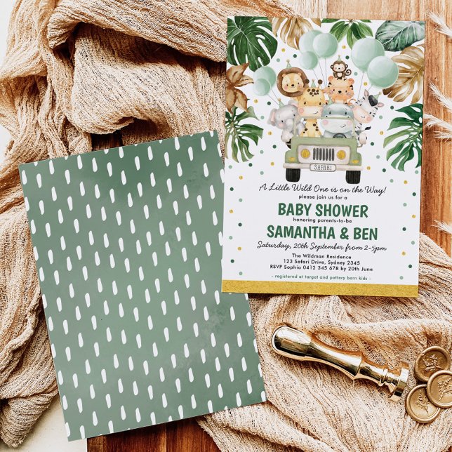 Invitación Cute Tropical Safari Jungle Animales Baby Shower (Subido por el creador)