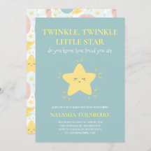 Cute Twinkle Little Star Blue Yellow Baby Shower
