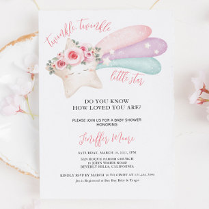 Invitación Cute Twinkle Twinkle Little Star Baby Shower