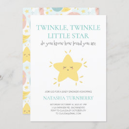 Invitación Cute Twinkle Twinkle Little Star Baby Shower