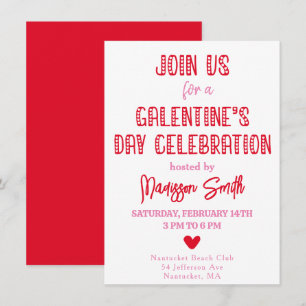 Invitación Cute Typography Galentine's Day Celebration