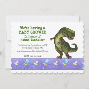 Invitación Cute Tyrannosaurus Baby Shower