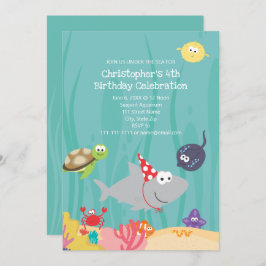 Invitación Cute Under the Sea Birthday Invitation