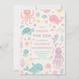 Invitación Cute Under the Sea Birthday Party Invitation
