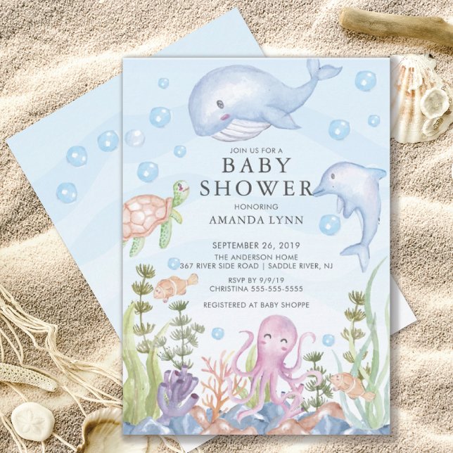 Invitación Cute Under the Sea Boy Baby Shower (Subido por el creador)