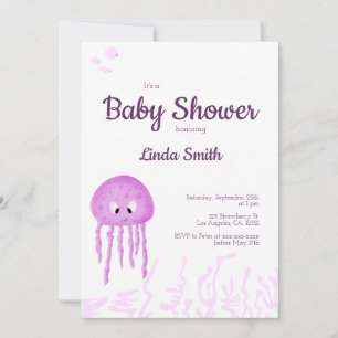 Invitación Cute Under the Sea Chica Baby Shower