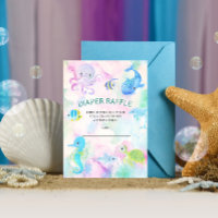 Cute Under the Sea Diaper Raffle Ticket Card