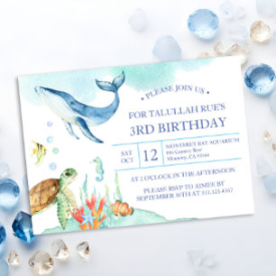 Invitación Cute Under the Sea Ocean Animals Cumpleaños