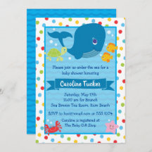 Cute Under the Sea Whale Ocean Baby Shower