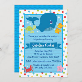Invitación Cute Under the Sea Whale Ocean Baby Shower