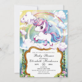 Invitación Cute Unicorn Baby Shower
