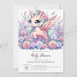 Invitación Cute Unicorn Baby Shower