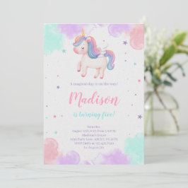 Invitación Cute Unicornio cumpleaños Magico Unicornio