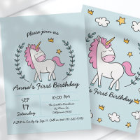 Cute unicornio en las risas. Cumpleaños