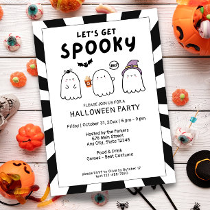 Invitación Cute, vamos a hacer la fiesta fantasma de Hallowee