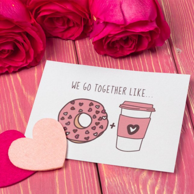 Invitación Cute, vamos juntos como donuts y café Valentine (Subido por el creador)