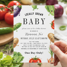 Invitación Cute Vegetable Locally Grown farm Baby Shower